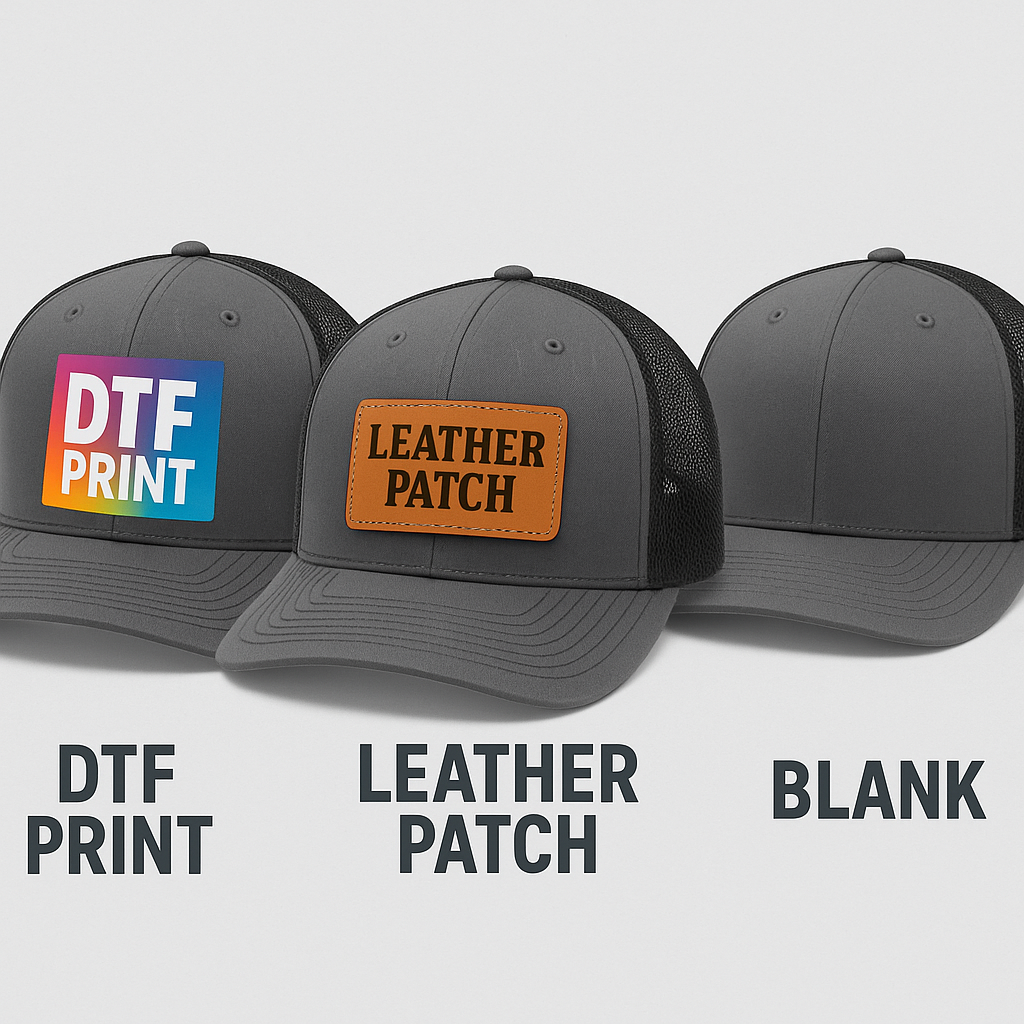 Custom Richardson Trucker Hats – DTF, Leather Patch & Blank Options