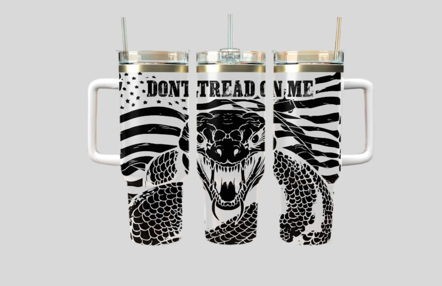 Don’t Tread On Me 40oz Patriotic Snake Tumbler Handmadeohio