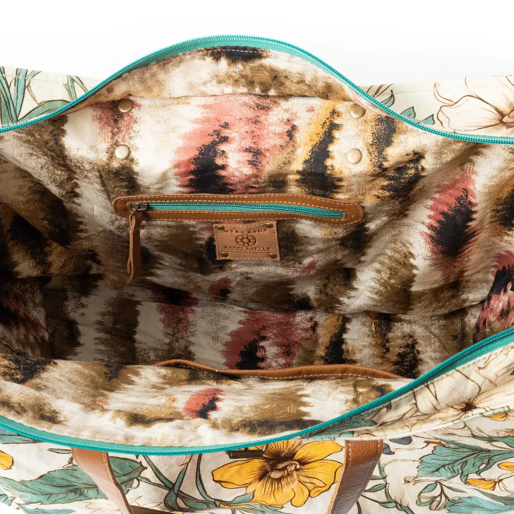 Lovely Florals Weekender Bag In Light Green Myra USA