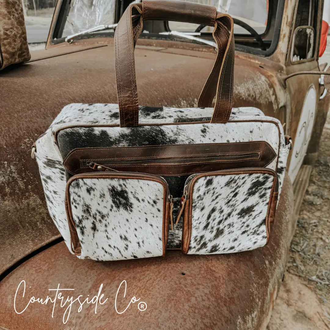 Saddlemen Carry All Cowhide Duffle Travel Bag Countryside Co.