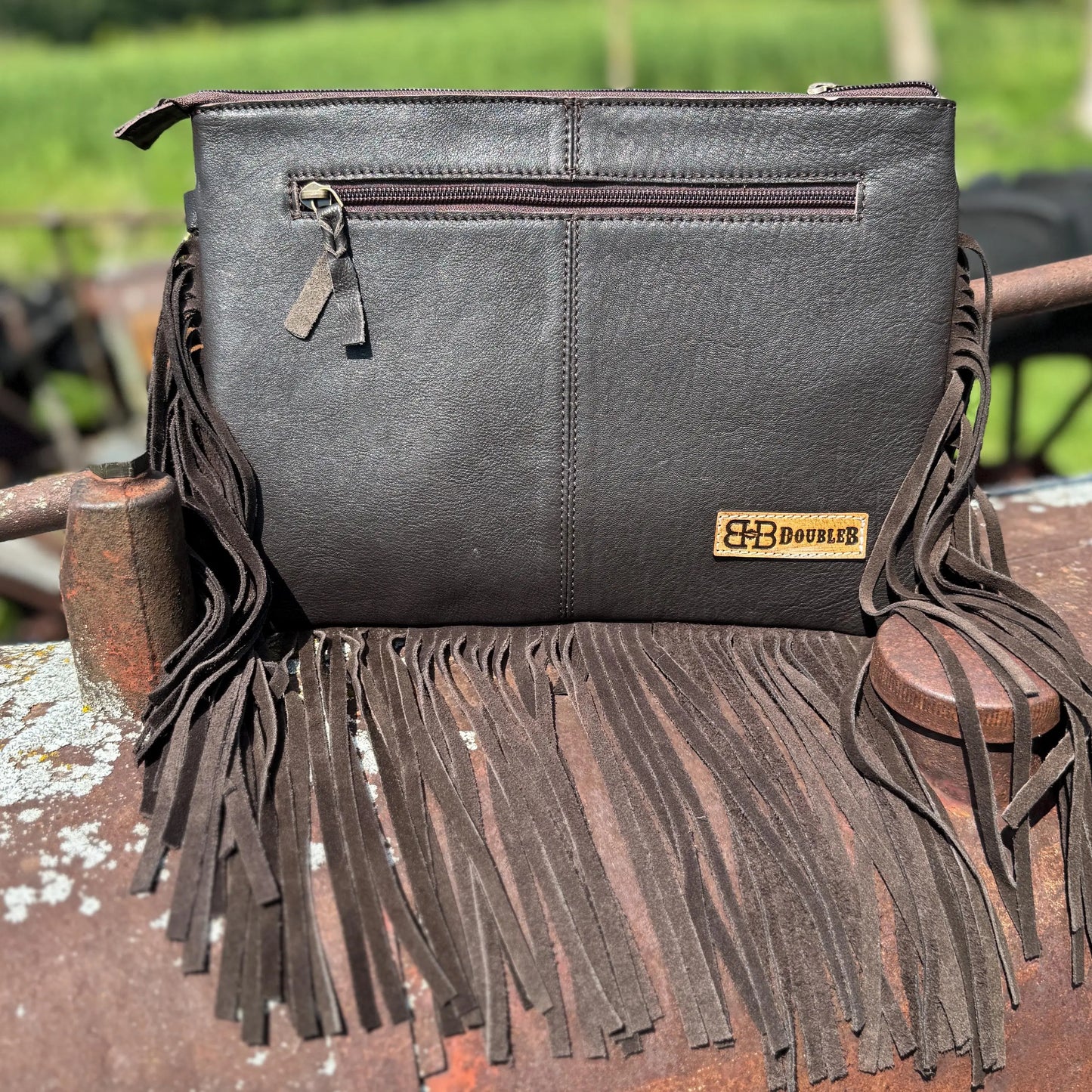 Genuine Western Cowhide Leather Purse and Clutch with Ace Cards and Dice painted details a Double B Wild Rags Exclusive Double B Wild Rags