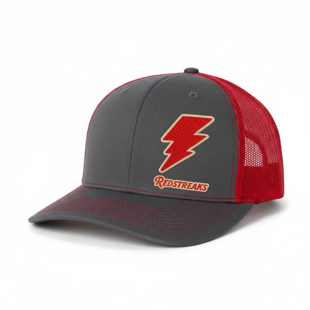 Piketon Redstreaks Lightning Bolt Trucker Hat Handmadeohio