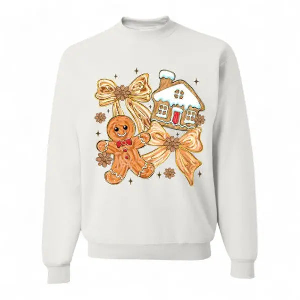 Gingerbread Christmas Crewneck | Cute Holiday Sweatshirt for Women Handmadeohio