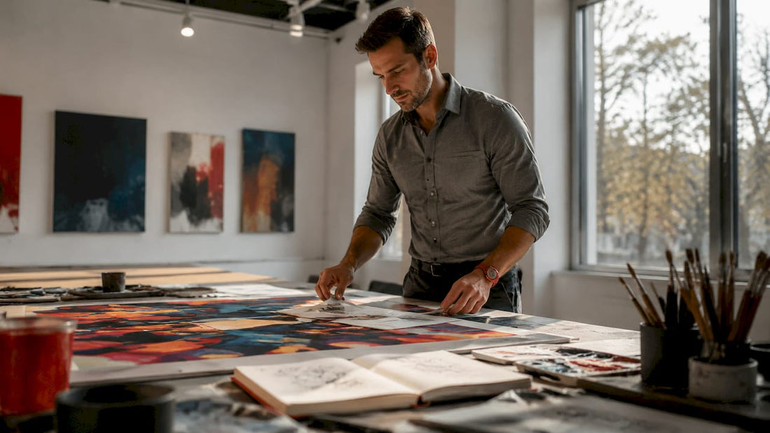 Designer preparing artwork files for print