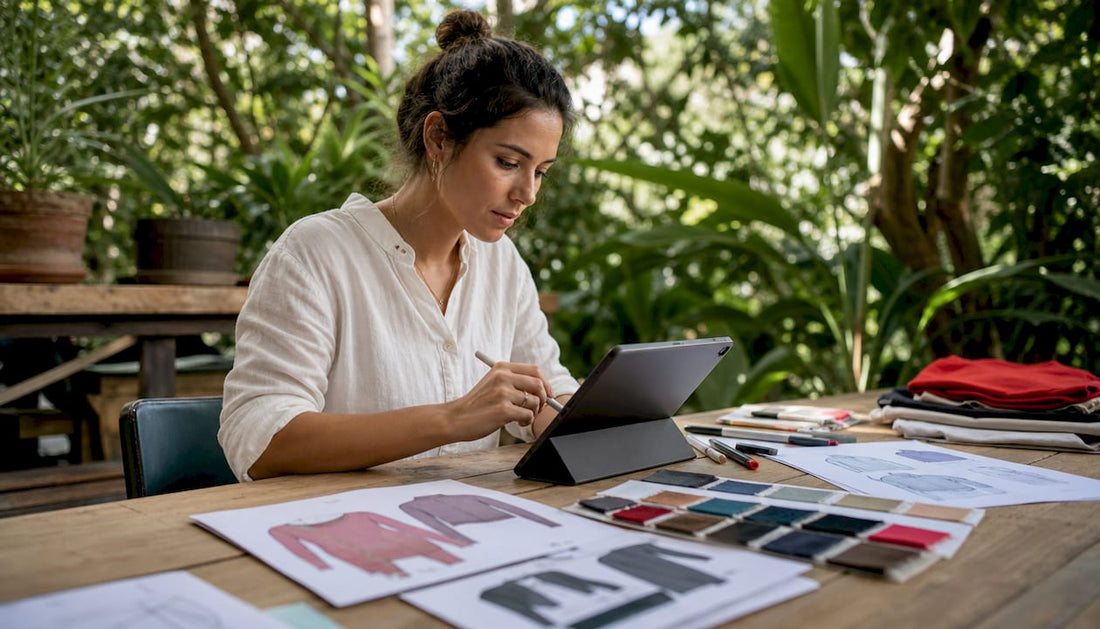Entrepreneur designing print on demand products