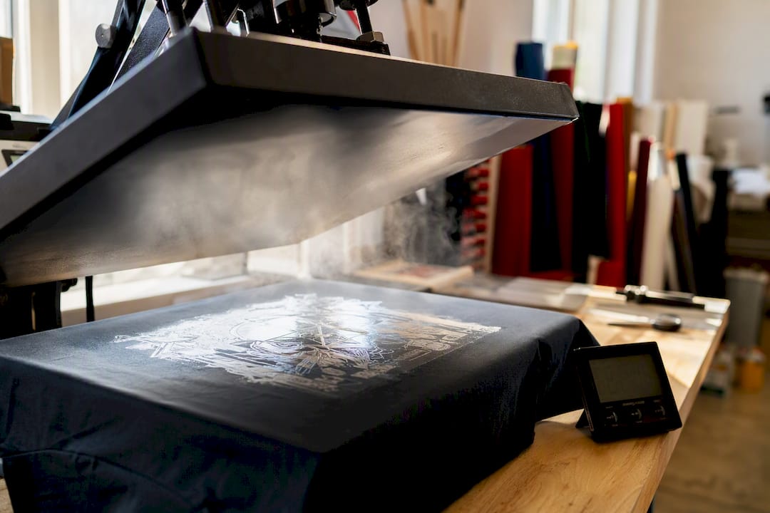Heat press applying DTF transfer with cooling step