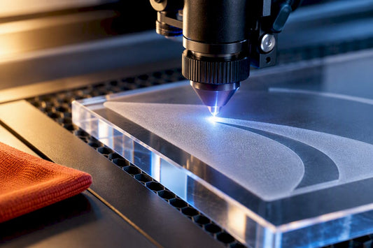 Laser engraving frosted acrylic award surface