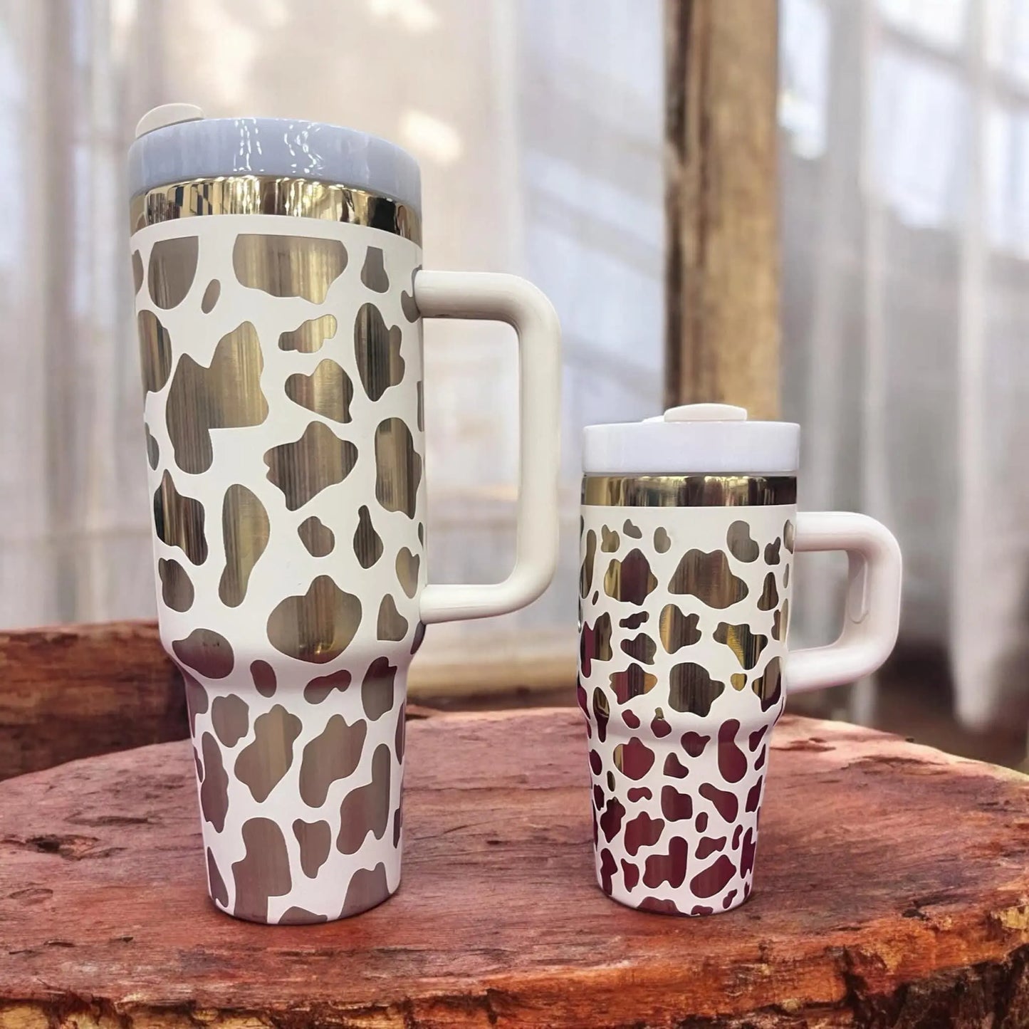 Mama & Mini Tumbler Set: Stainless Steel Cream Tumblers Handmadeohio