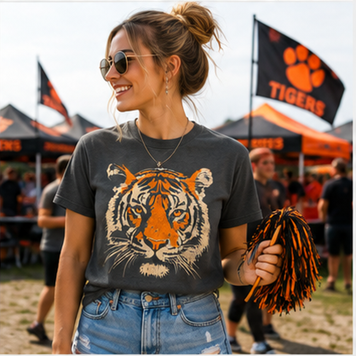 Vintage Tiger Graphic T-Shirt | Distressed Retro Tiger Tee