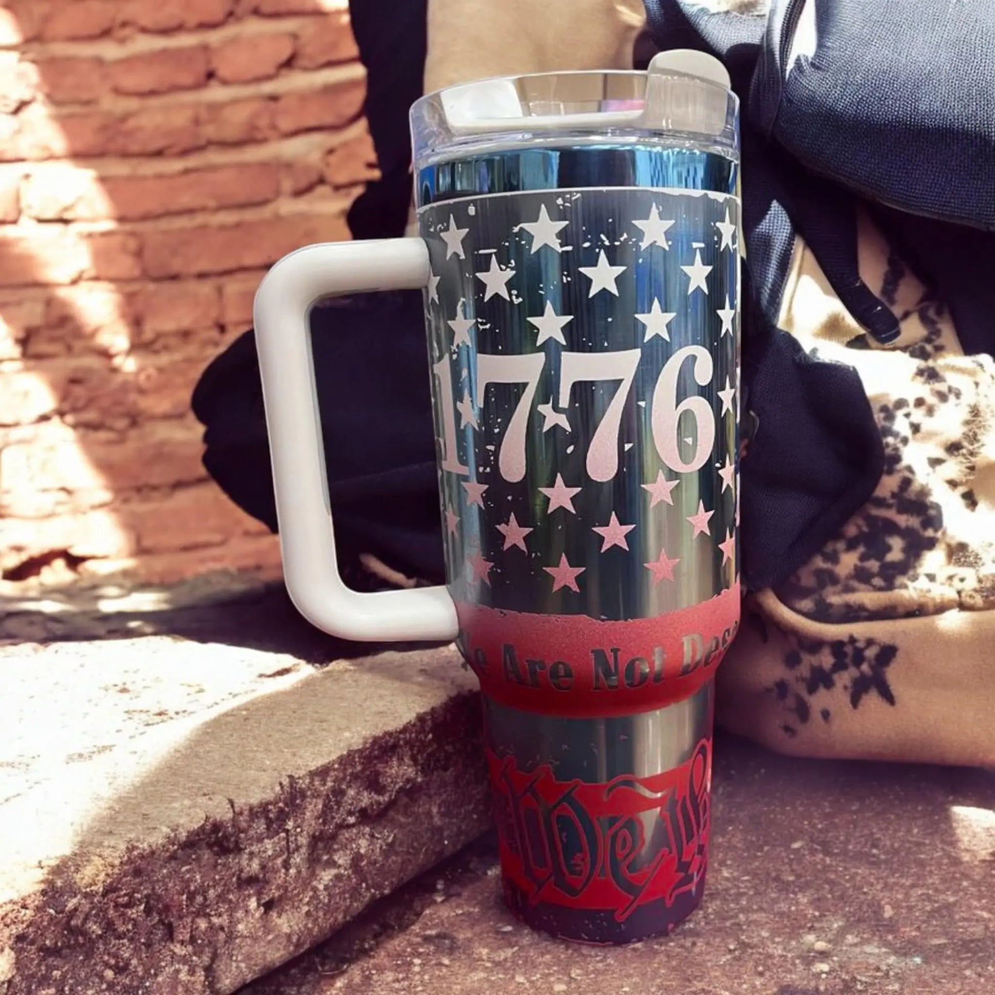 American Tumbler 40oz: 1776 Eagle & Stars Patriotic Drinkware Handmadeohio