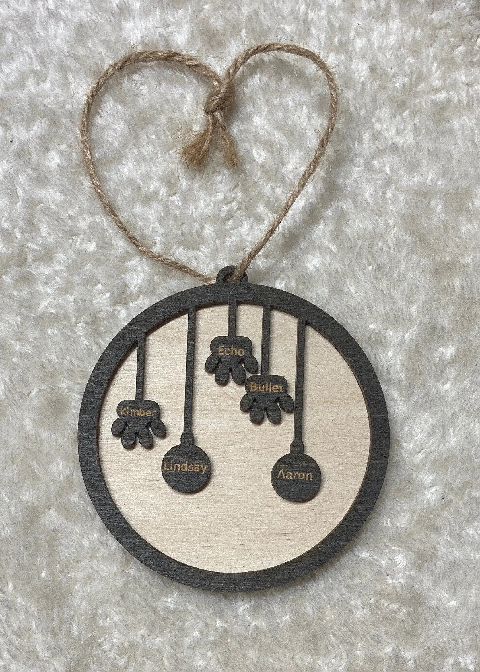 Custom wooden engraved Christmas ornaments, limited edition, handmade, one of a kind Handmadeohio