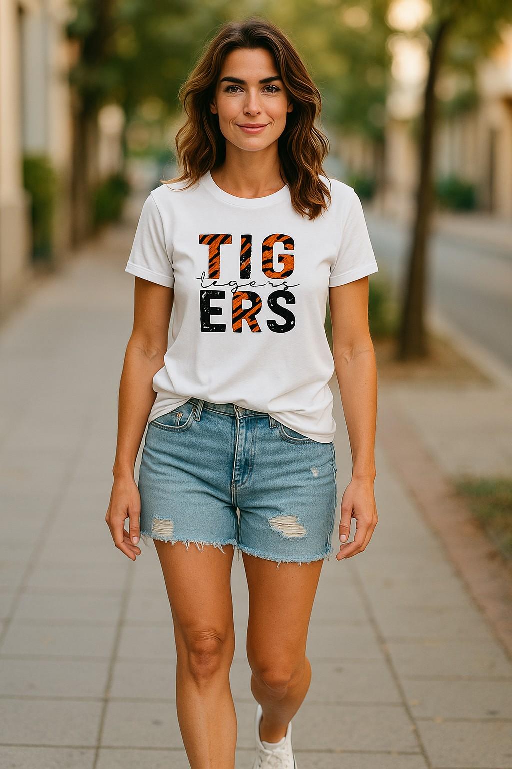 Tigers Spirit T-Shirt | Bold Tiger Stripe School Pride Tee