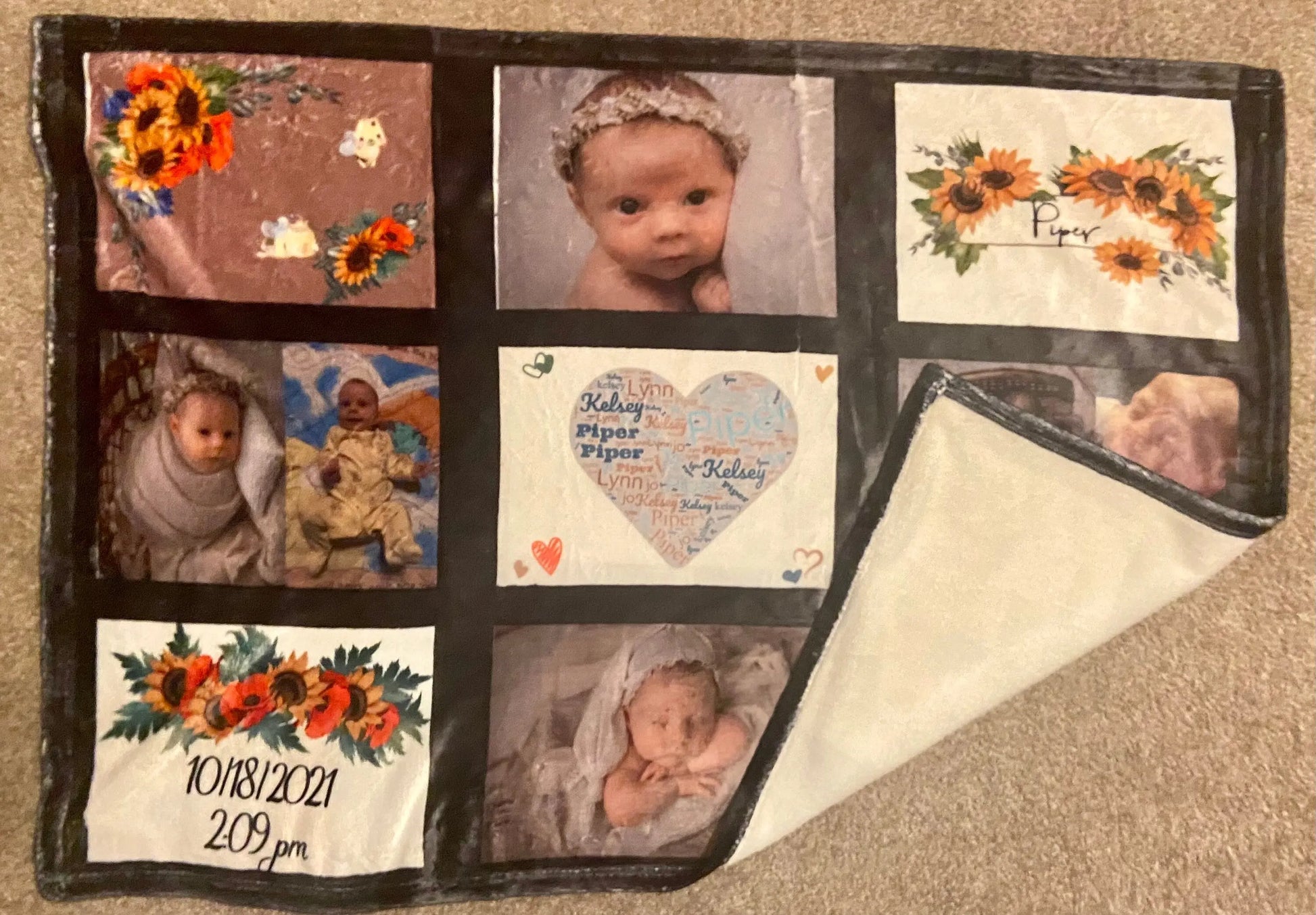 9 panel photo sublimation plush throw baby blanket blanks Handmadeohio
