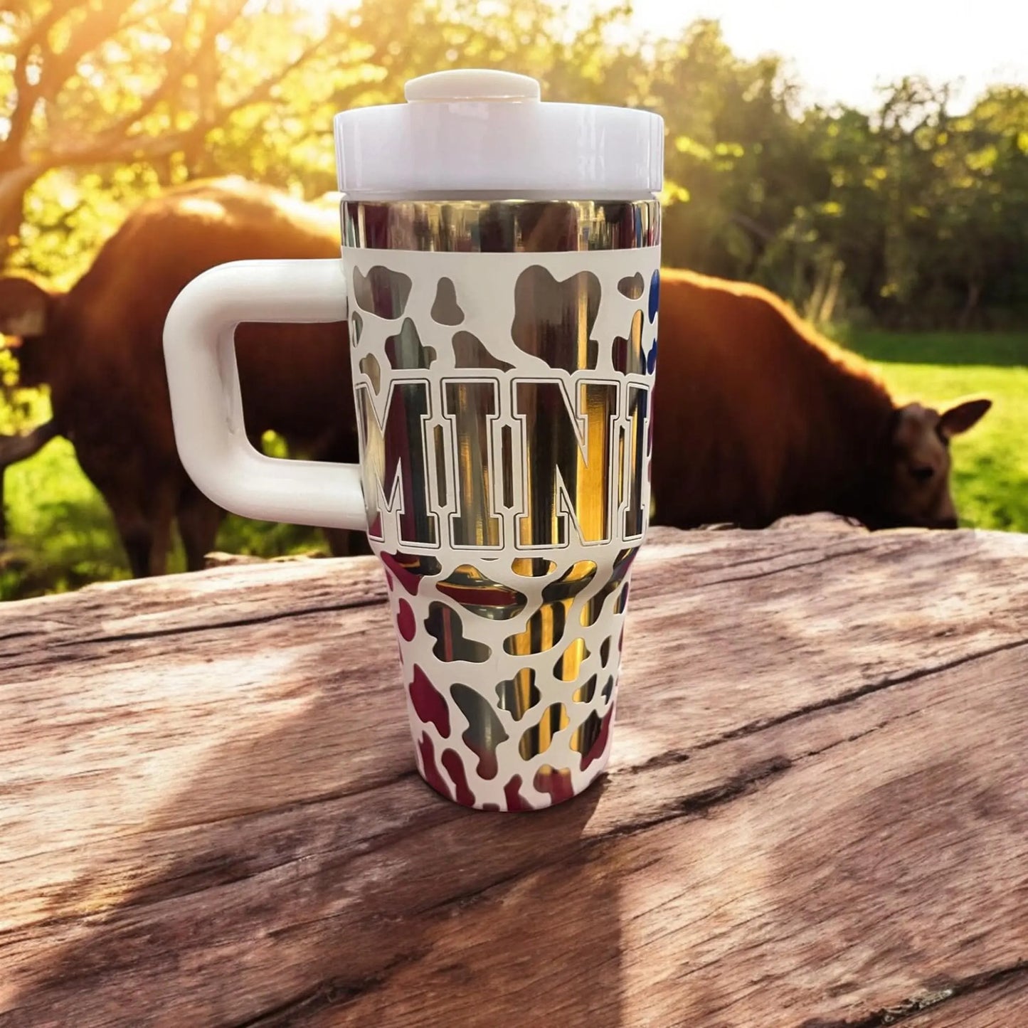 Mama & Mini Tumbler Set: Stainless Steel Cream Tumblers Handmadeohio