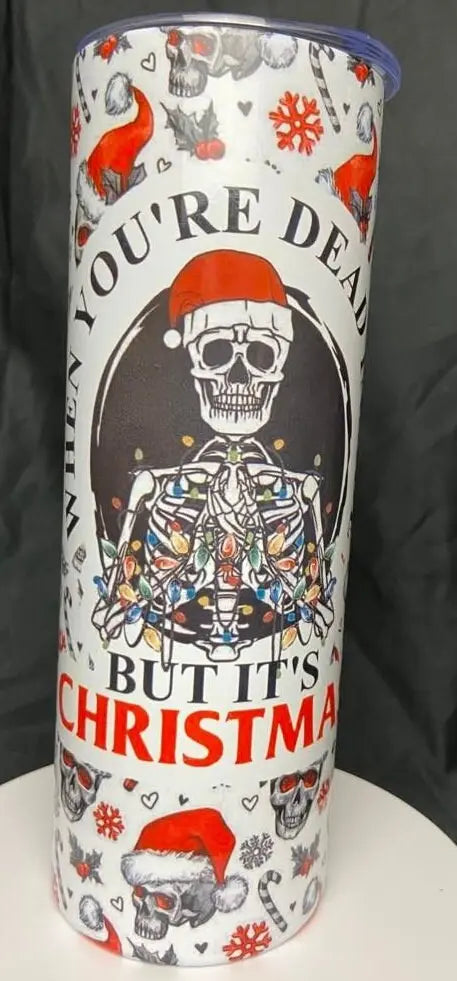 Christmas Dead inside 20oz tumbler dark humor Handmadeohio
