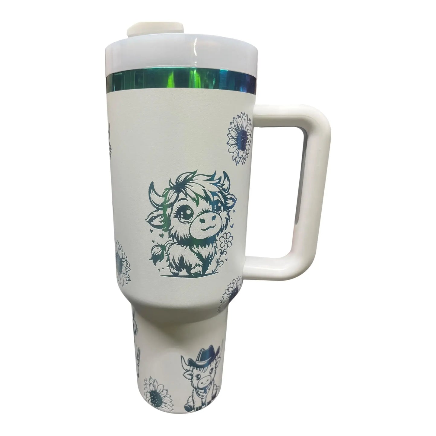 Personalized Highland Cow Tumbler with Handle – Custom Name | 40oz - Handmadeohio