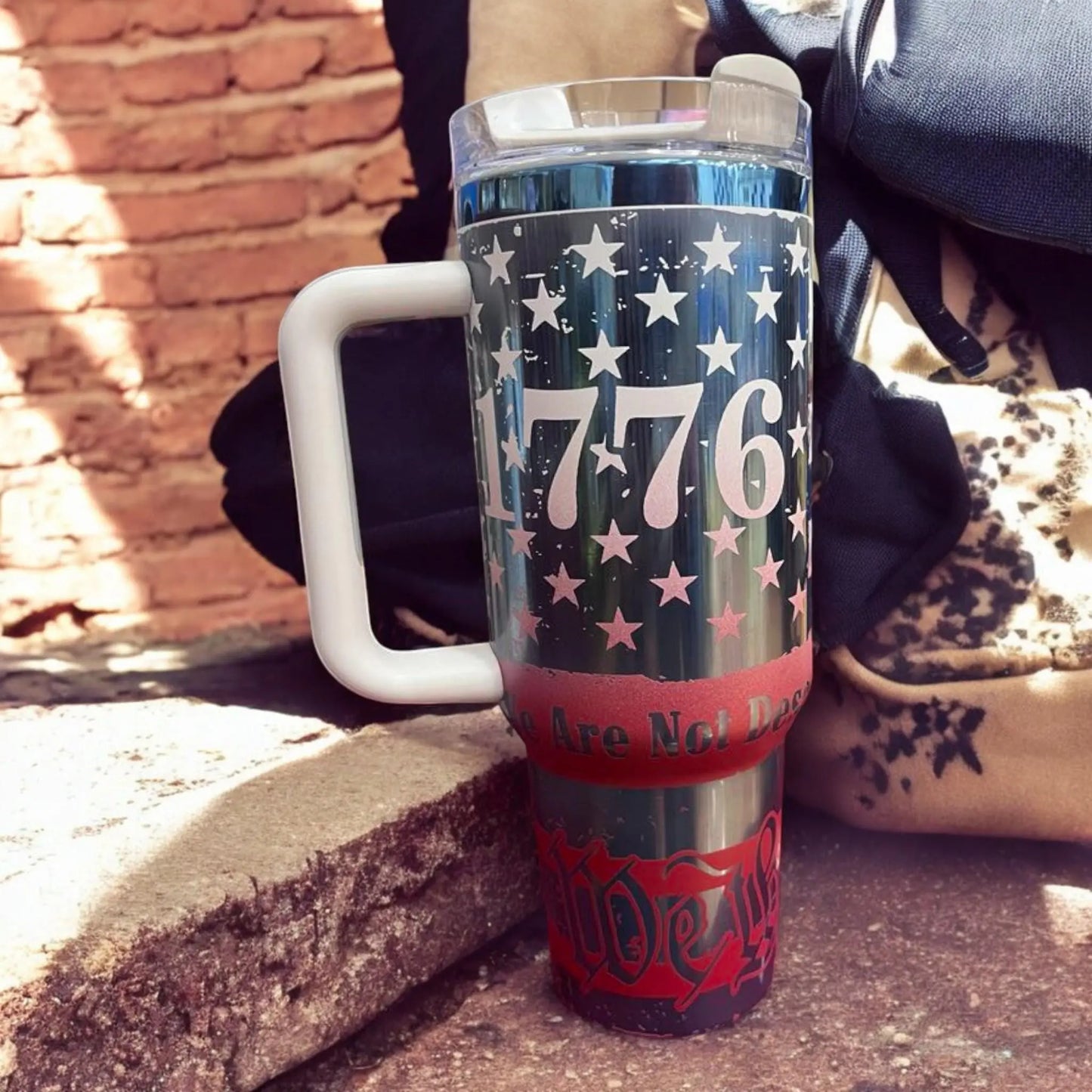 American Tumbler 40oz: 1776 Eagle & Stars Patriotic Drinkware Handmadeohio