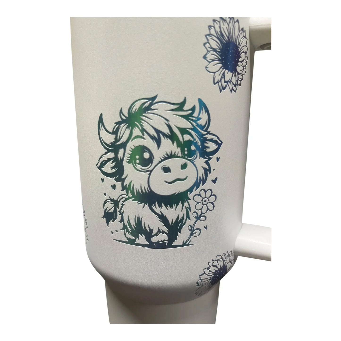 Personalized Highland Cow Tumbler with Handle – Custom Name | 40oz - Handmadeohio