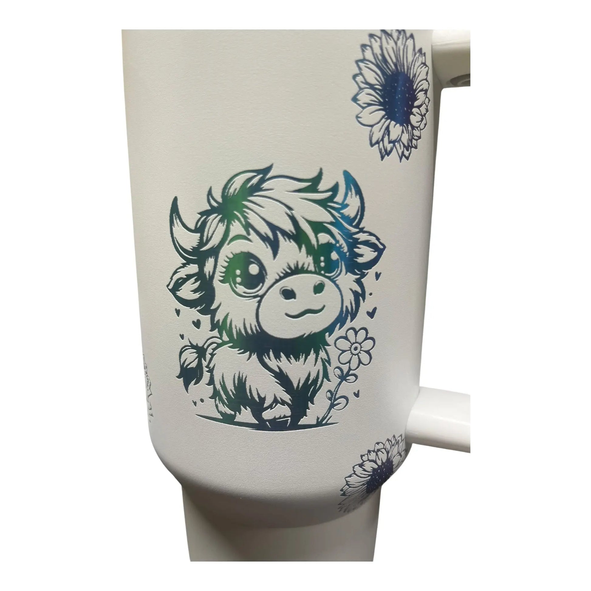Personalized Highland Cow Tumbler with Handle – Custom Name | 40oz - Handmadeohio