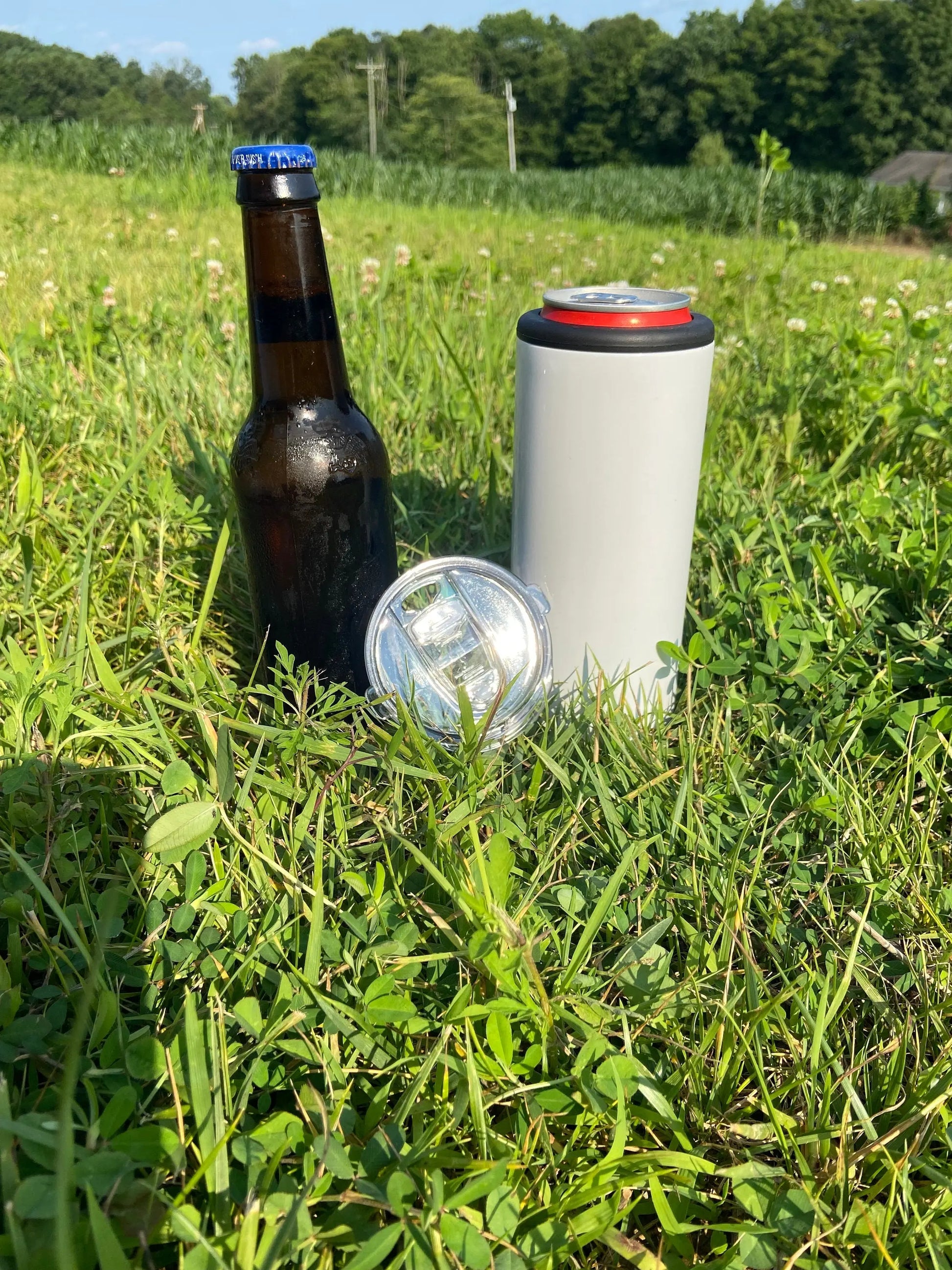 Skinny Can Bottle Holder: 15oz Tumbler with Lid Handmadeohio