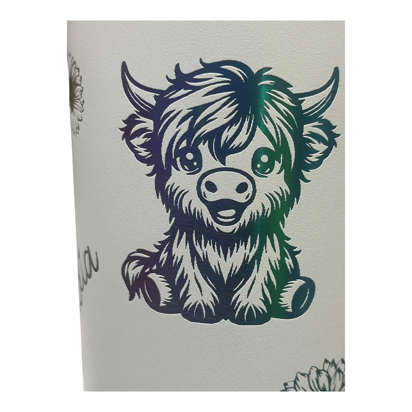 Personalized Highland Cow Tumbler with Handle – Custom Name | 40oz - Handmadeohio