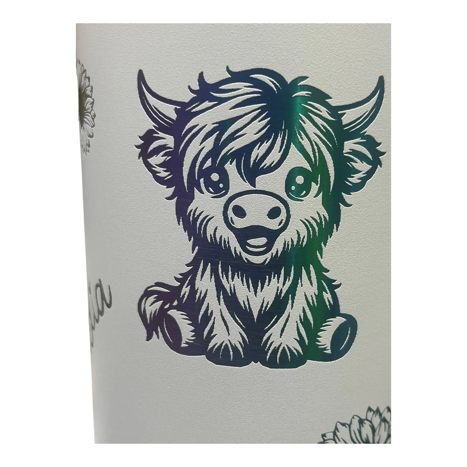 Personalized Highland Cow Tumbler with Handle – Custom Name | 40oz - Handmadeohio