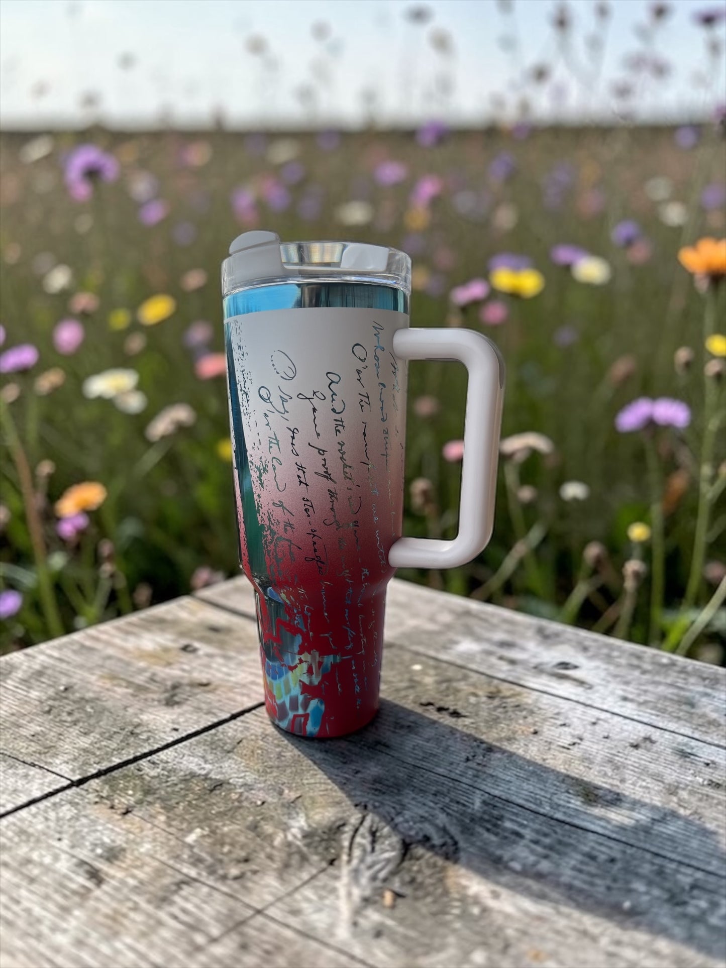 40oz Patriotic American Flag Tumbler – Laser Engraved Stars & Stripes Stainless Steel Mug