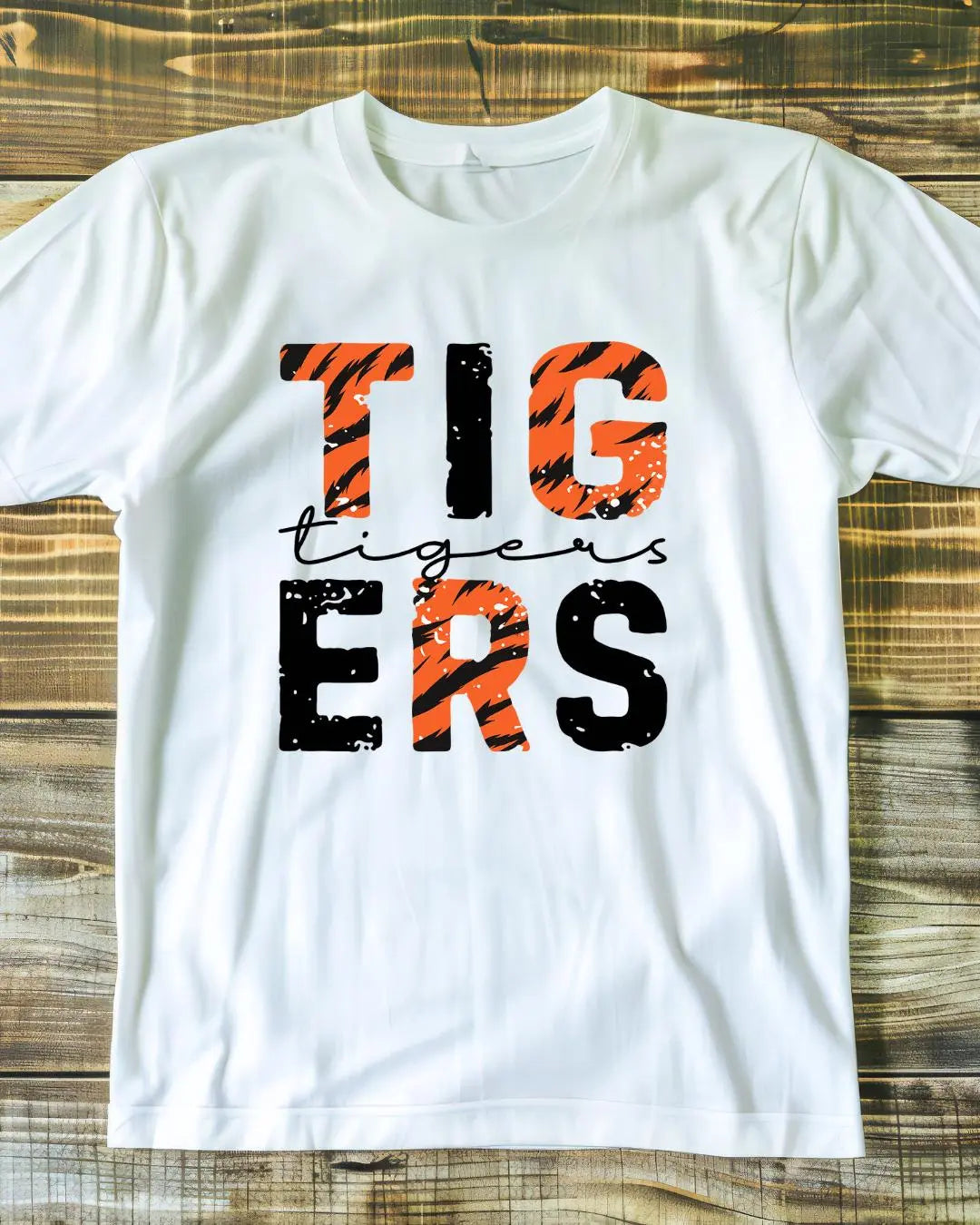 Tigers Spirit T-Shirt | Bold Tiger Stripe School Pride Tee Handmadeohio