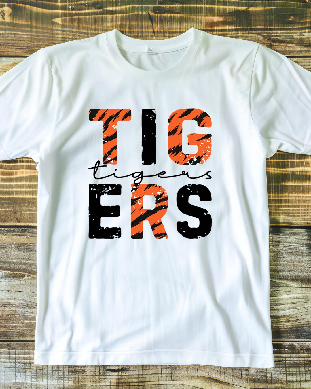 Tigers Spirit T-Shirt | Bold Tiger Stripe School Pride Tee