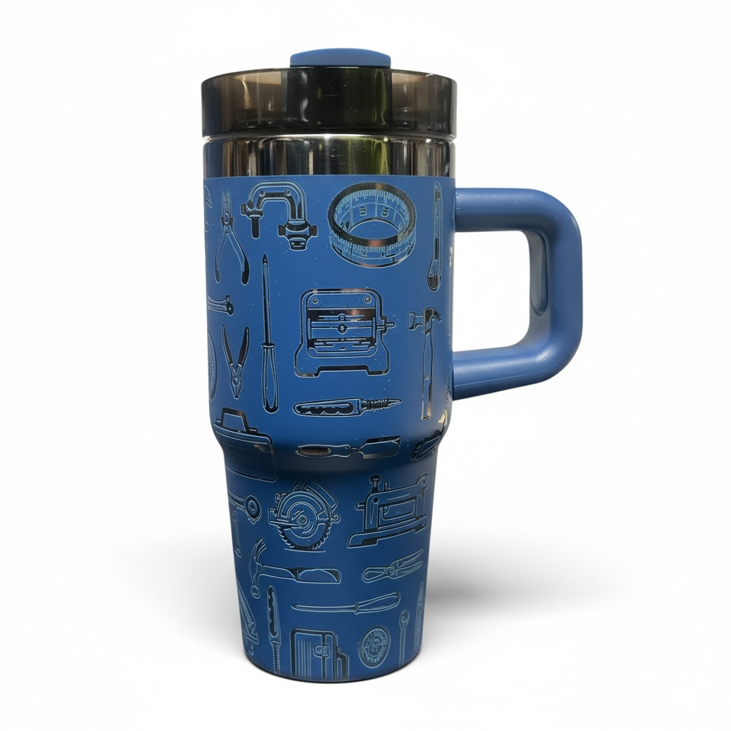 40oz + 14oz Matching Tumbler Set – “Mr Fixed It / Mr Broke It”