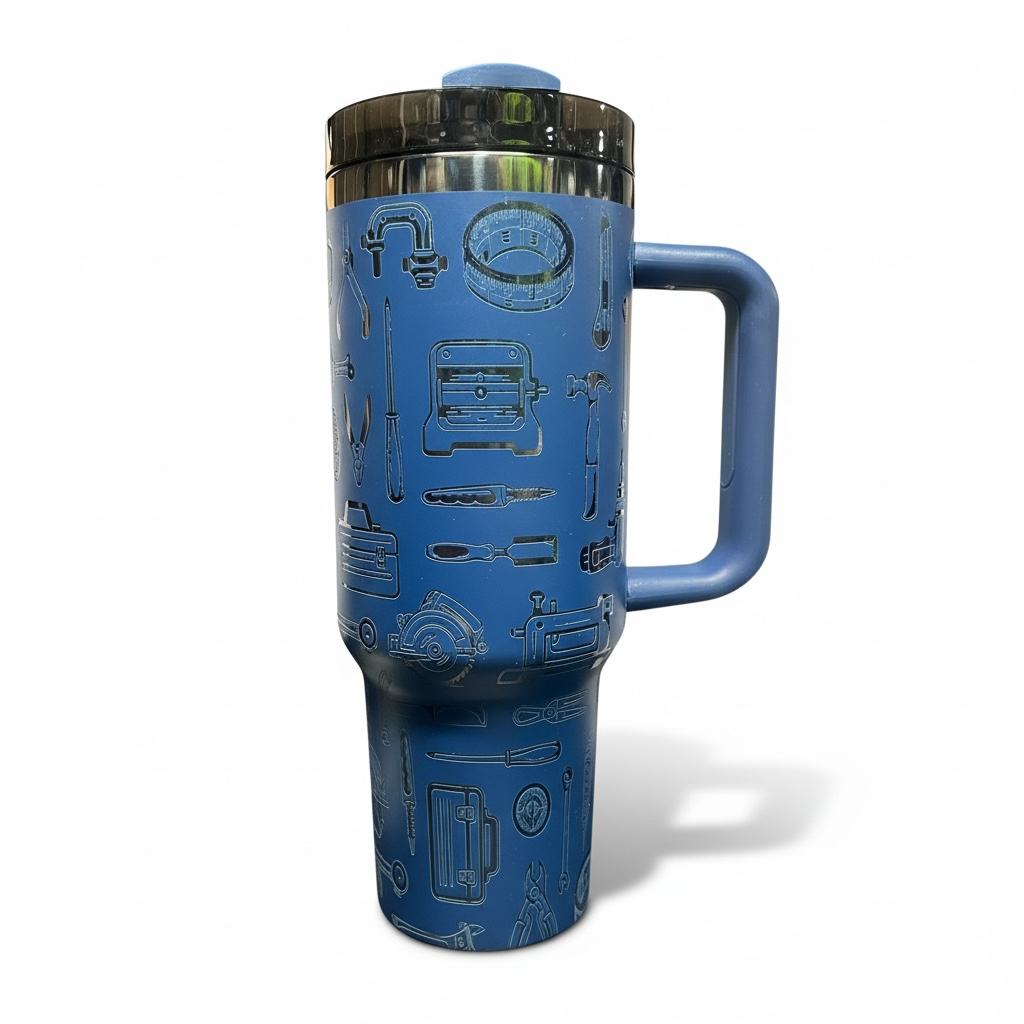 40oz + 14oz Matching Tumbler Set – “Mr Fixed It / Mr Broke It”