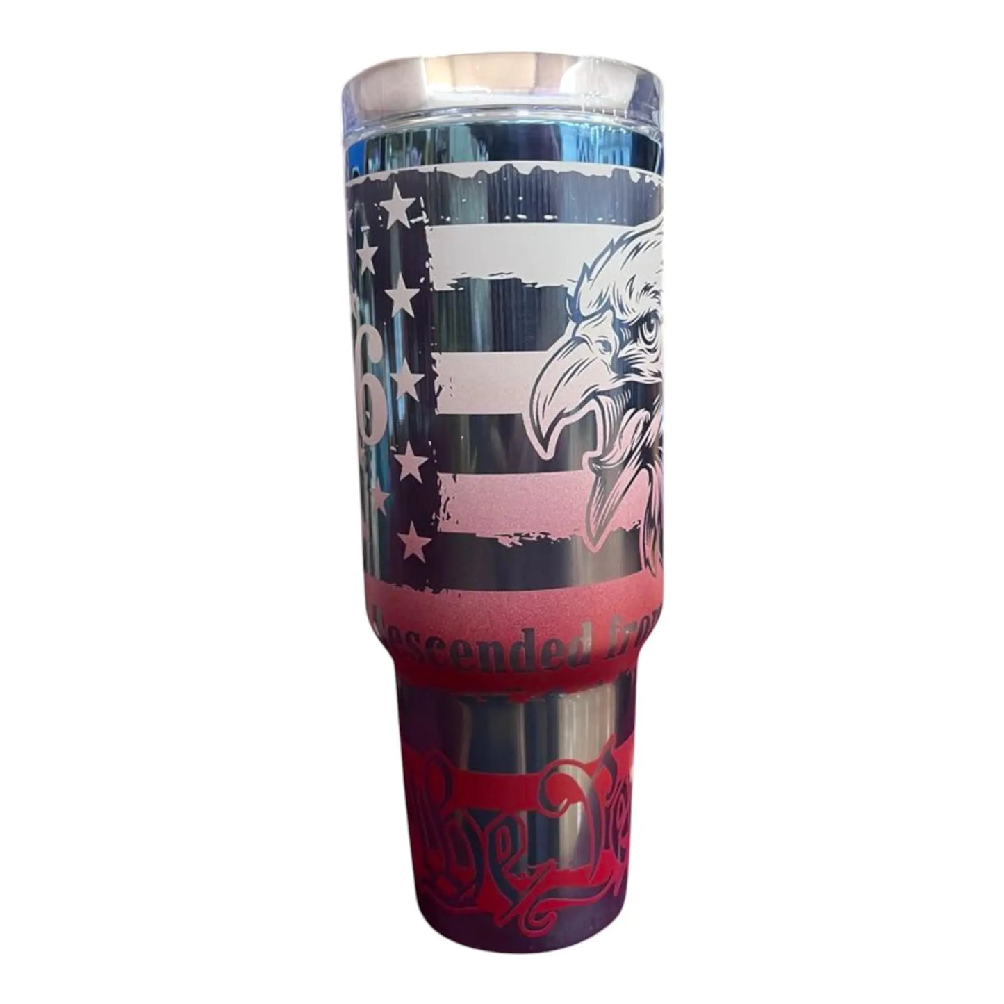 American Tumbler 40oz: 1776 Eagle & Stars Patriotic Drinkware Handmadeohio
