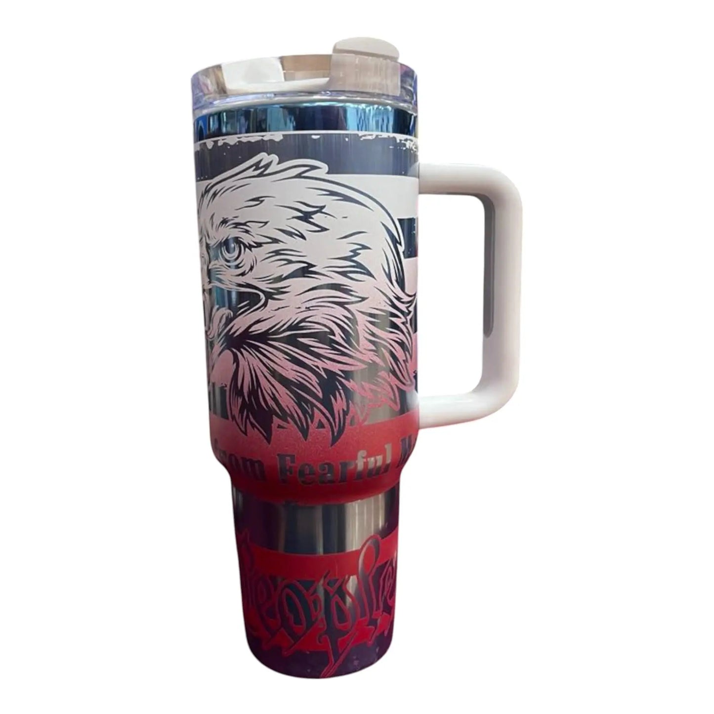 American Tumbler 40oz: 1776 Eagle & Stars Patriotic Drinkware Handmadeohio