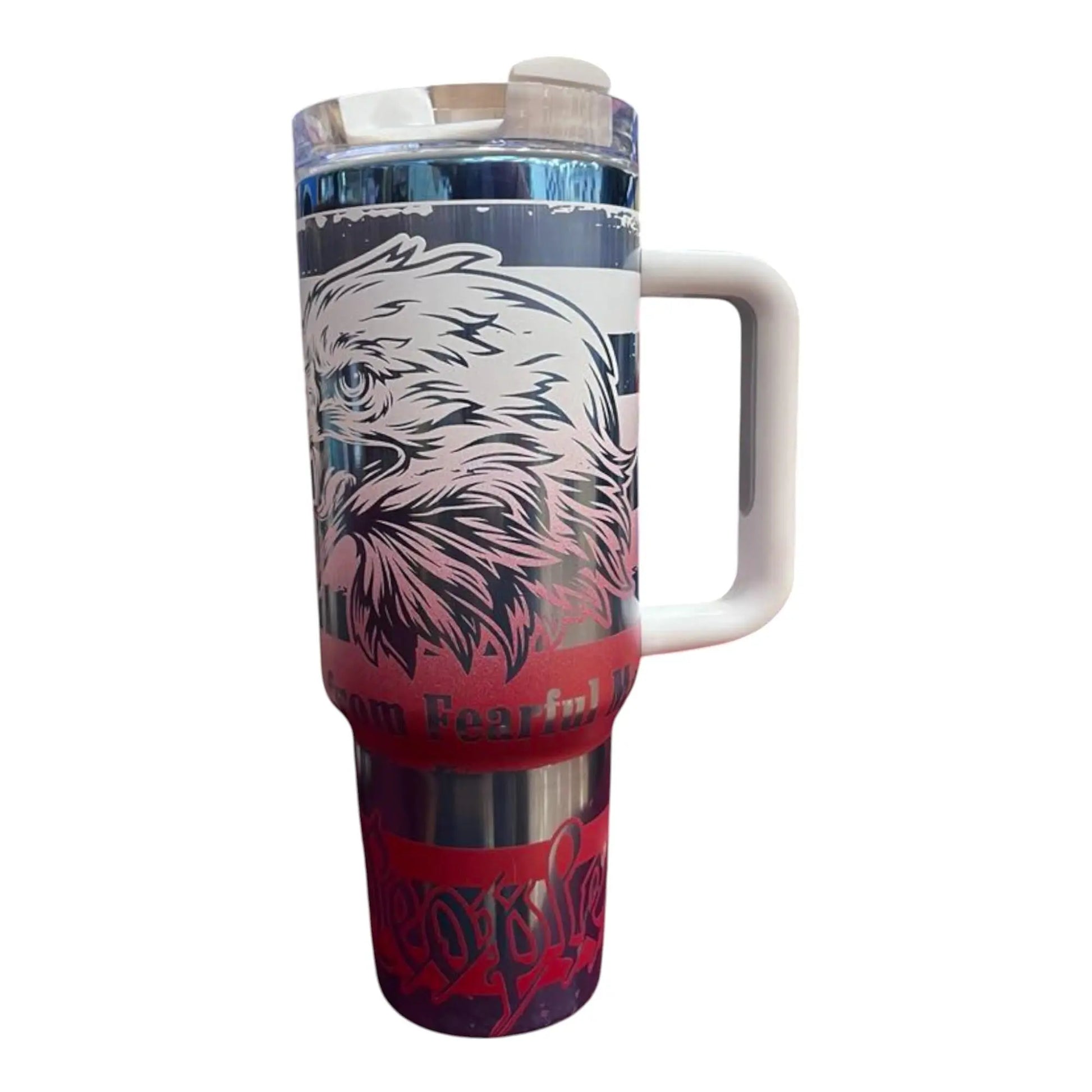 American Tumbler 40oz: 1776 Eagle & Stars Patriotic Drinkware Handmadeohio