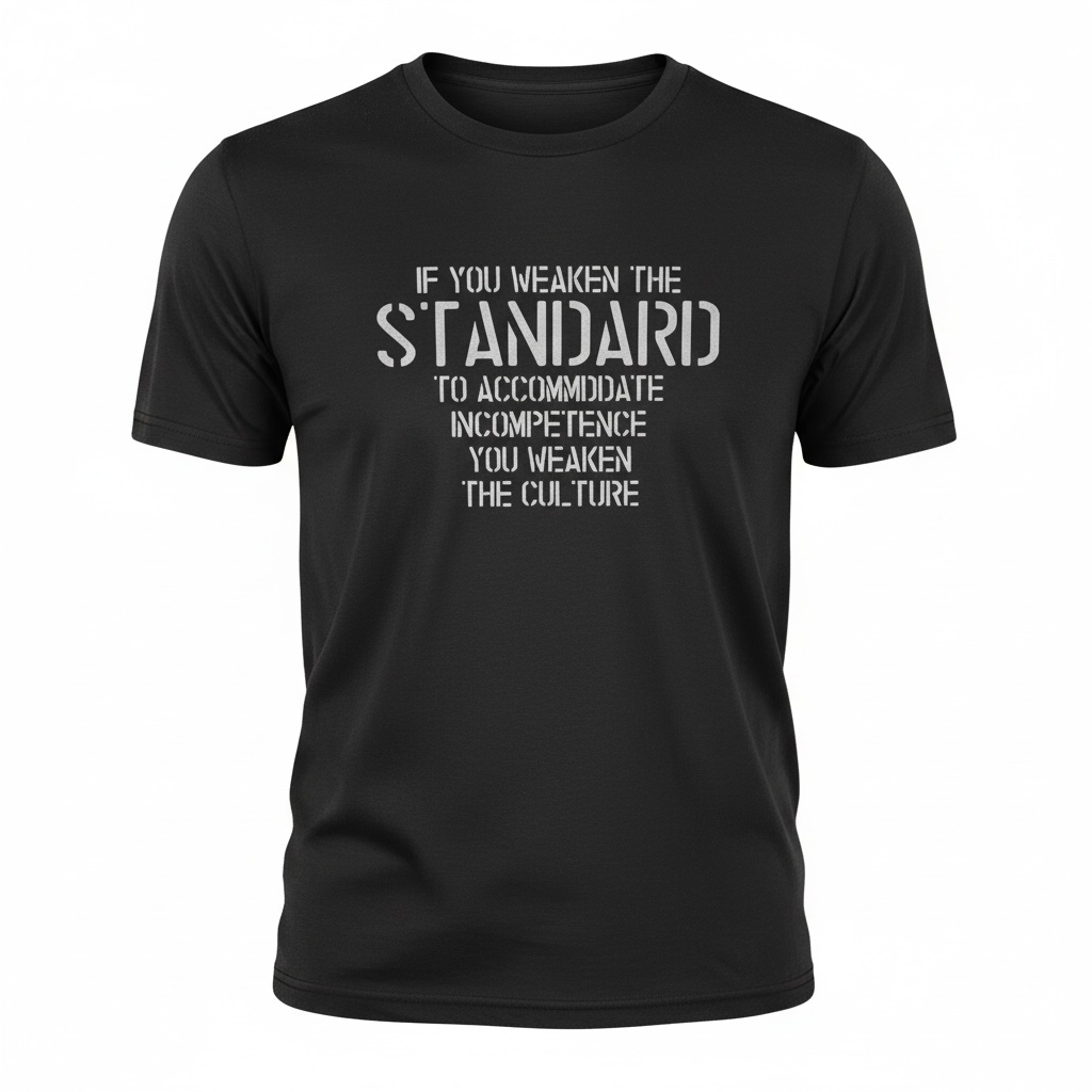 bold quote graphic t-shirt weaken the standard design black shirt motivational quote tee
