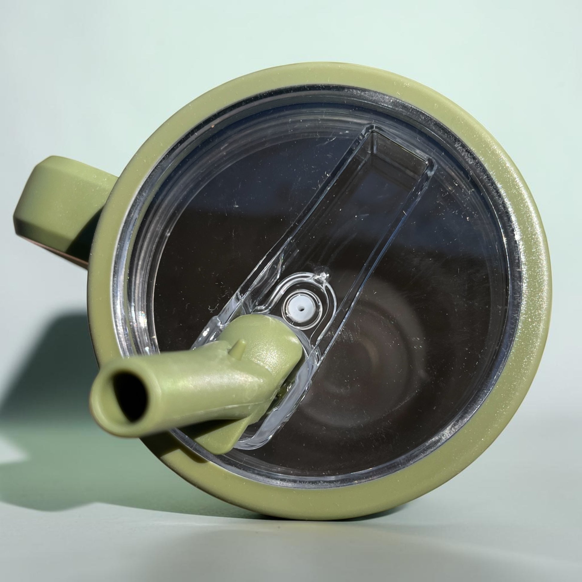 40oz spill proof tumbler with handle featuring rainbow pickle pattern design