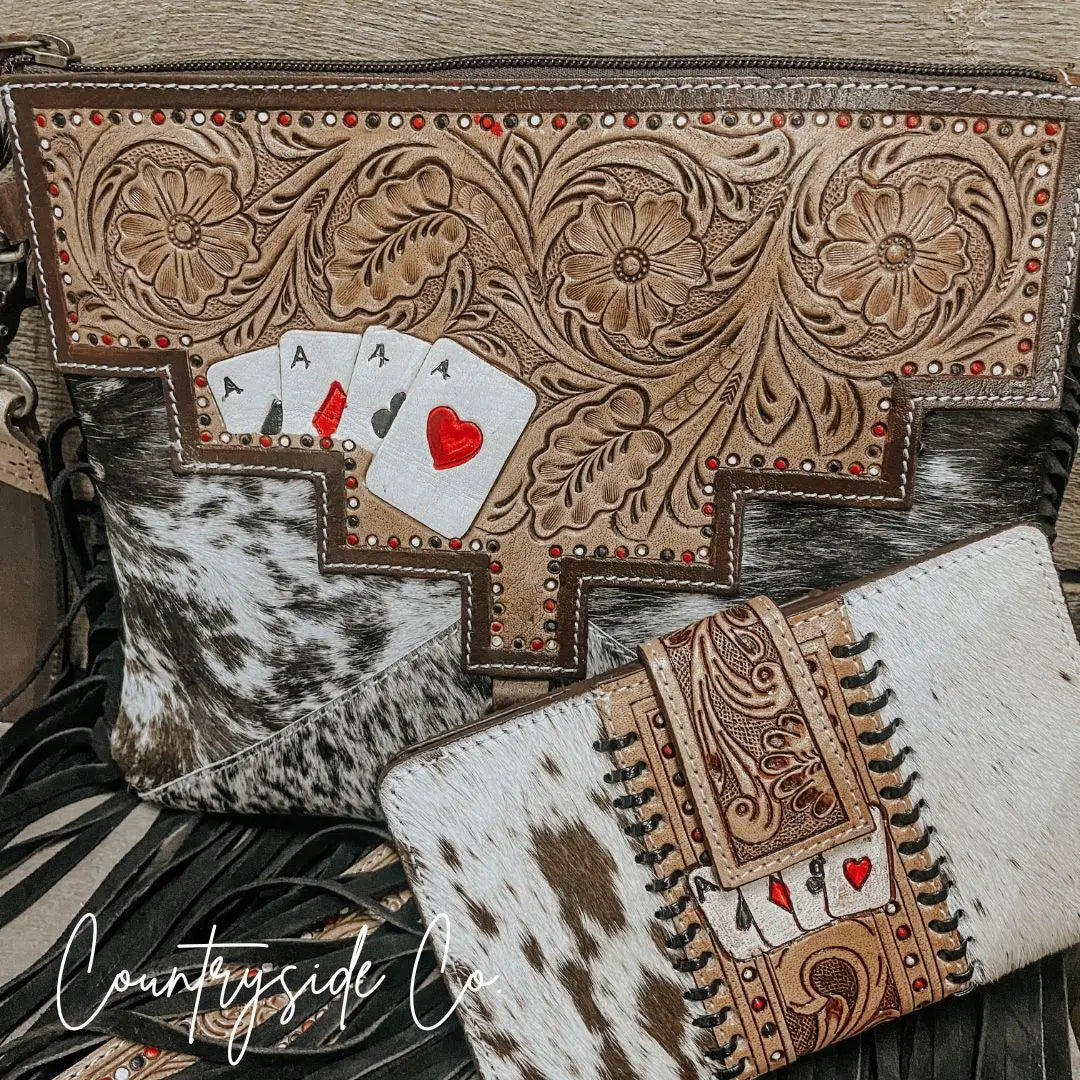 The Gambler Cowhide Fringe Purse Countryside Co.
