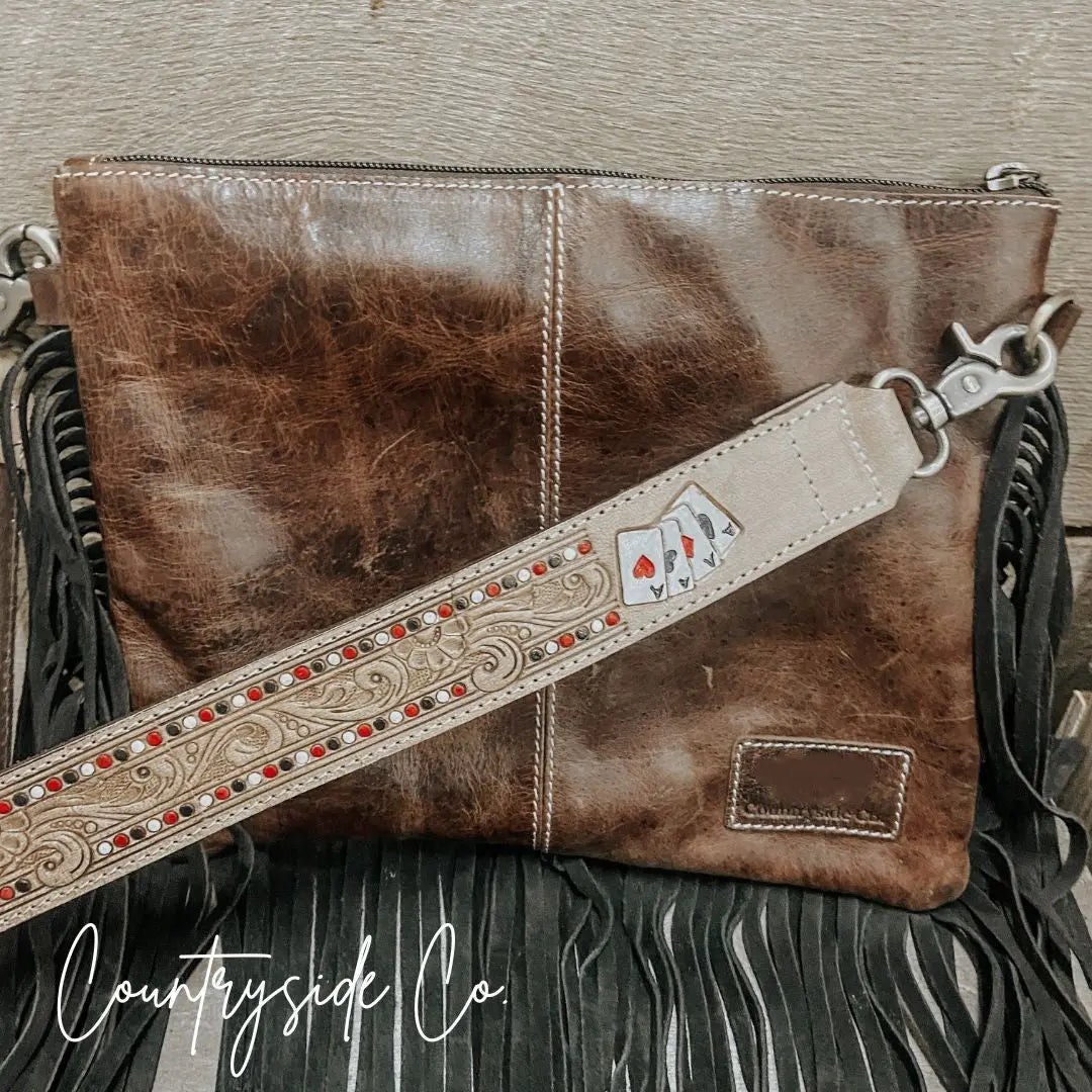 The Gambler Cowhide Fringe Purse Countryside Co.