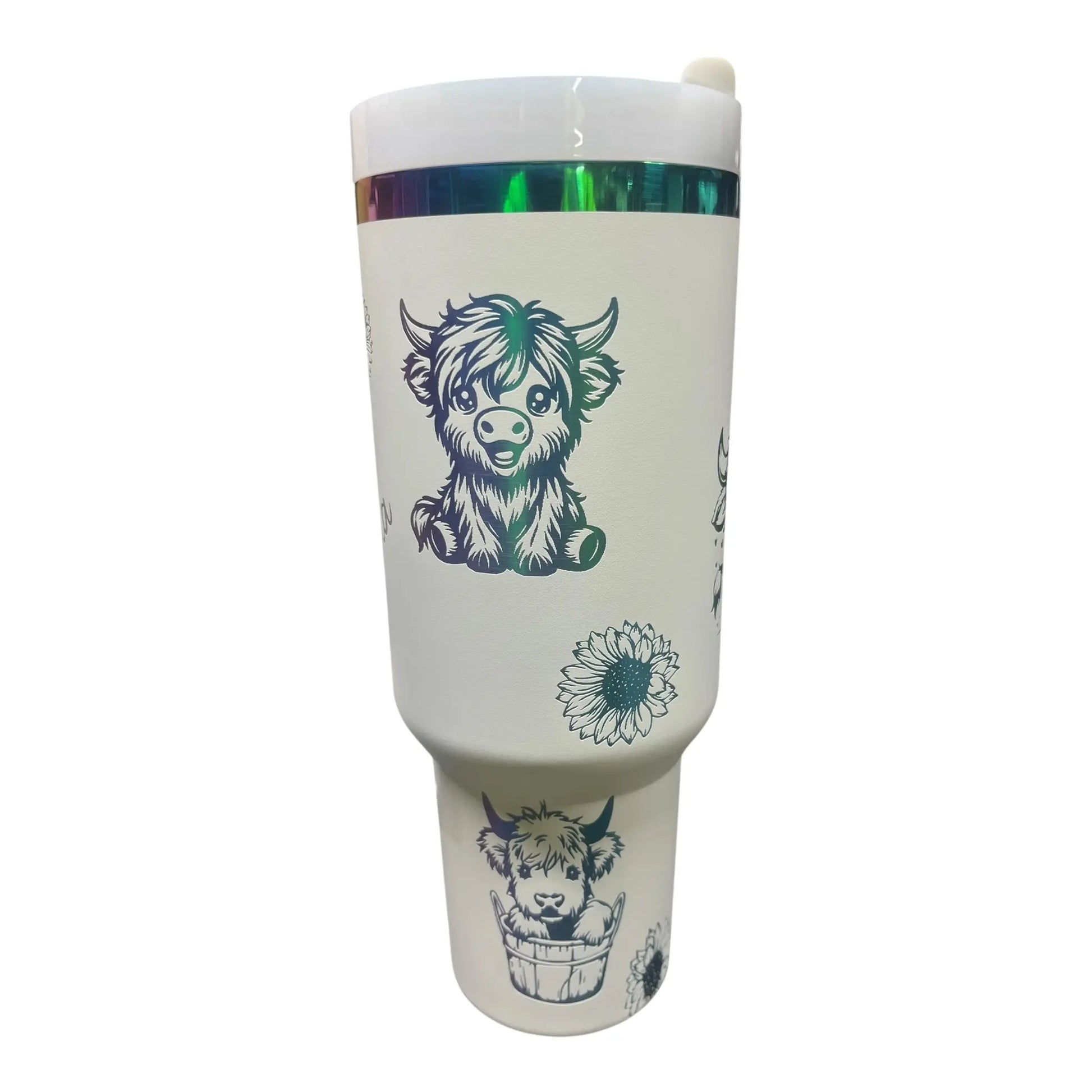 Personalized Highland Cow Tumbler with Handle – Custom Name | 40oz - Handmadeohio