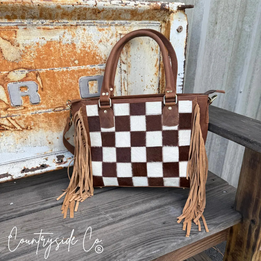 Canyon Check Cowhide Concealed Carry Purse Countryside Co.
