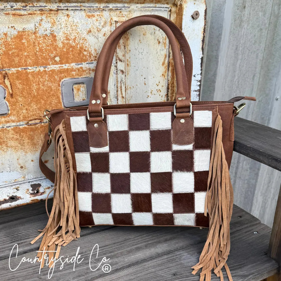 Canyon Check Cowhide Concealed Carry Purse Countryside Co.
