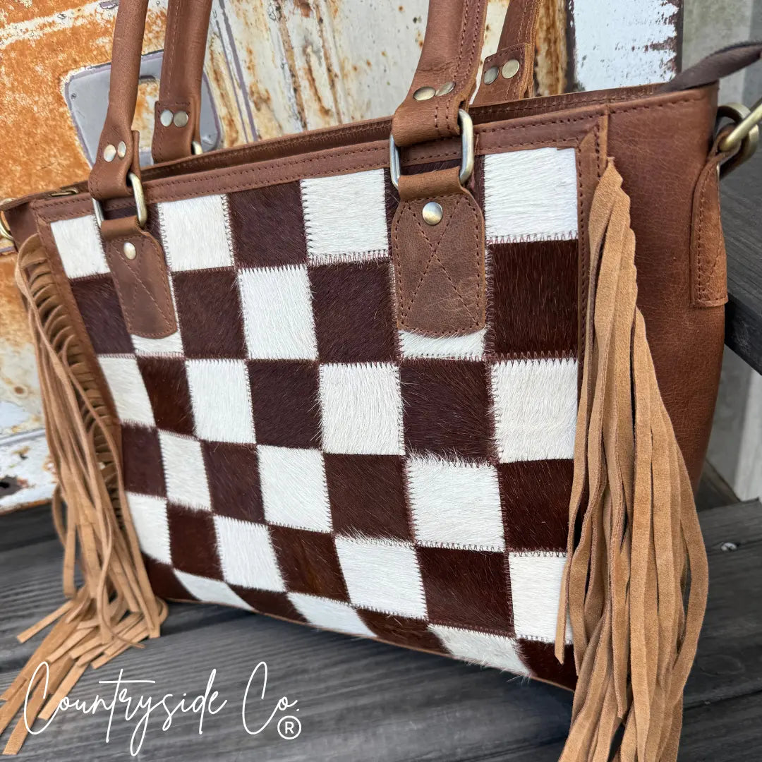 Canyon Check Cowhide Concealed Carry Purse Countryside Co.