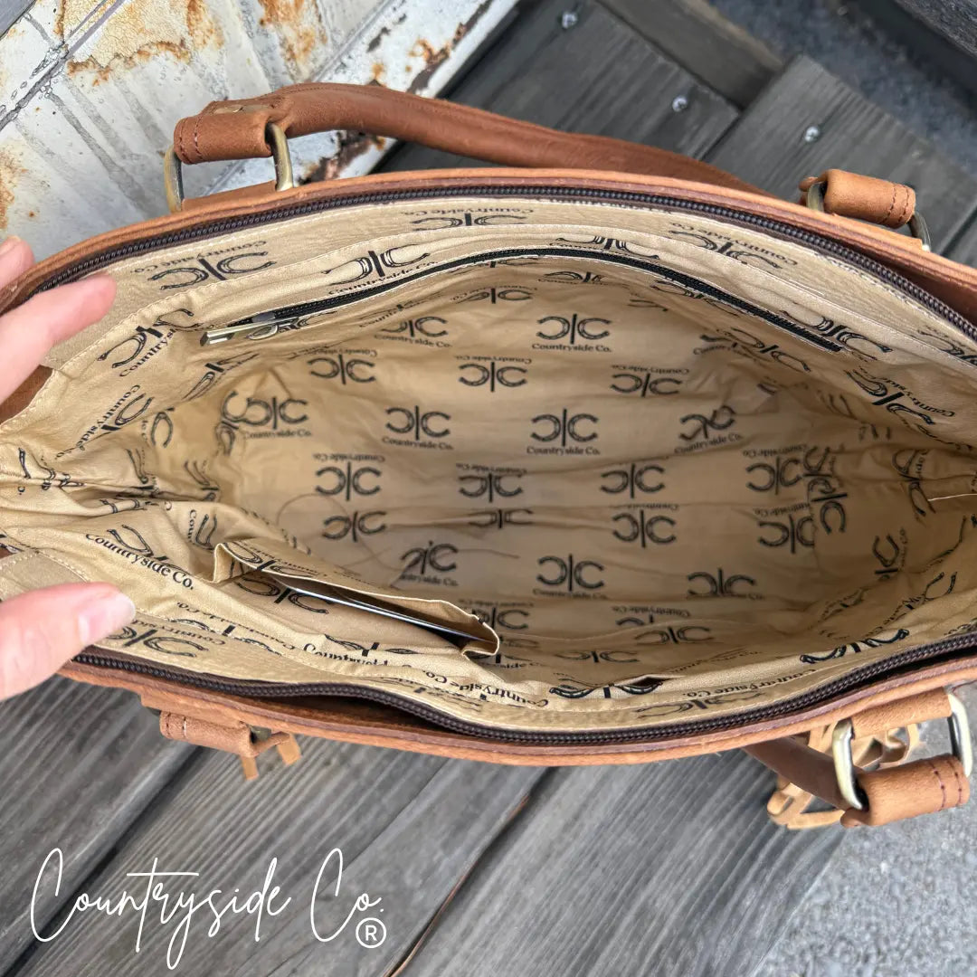 Canyon Check Cowhide Concealed Carry Purse Countryside Co.