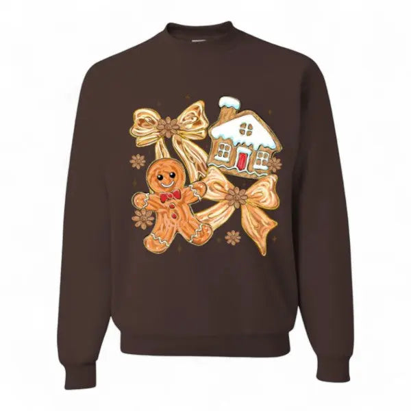 Gingerbread Christmas Crewneck | Cute Holiday Sweatshirt for Women Handmadeohio