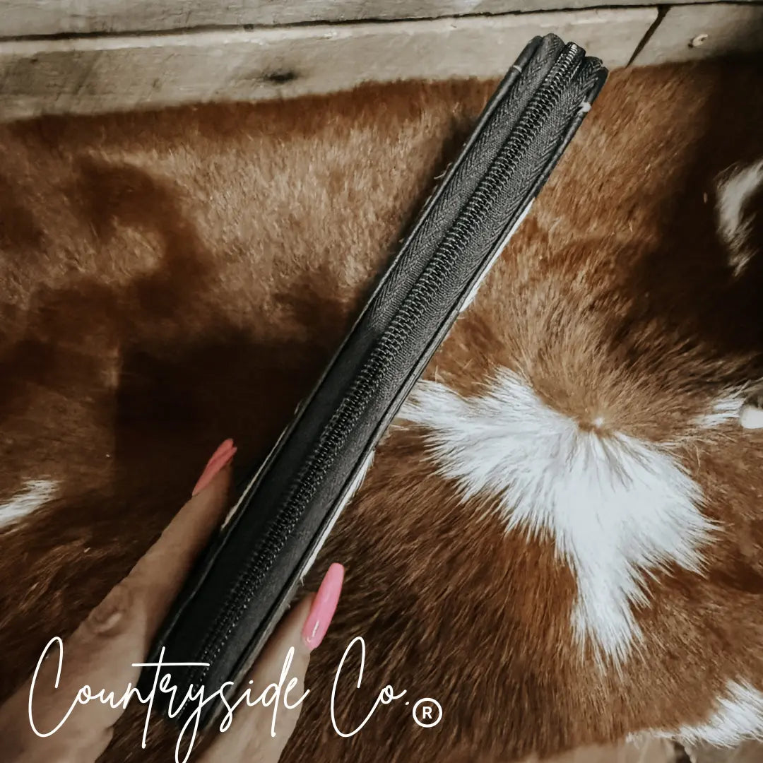 Stockyard Checkered Cowhide Wallet Countryside Co.