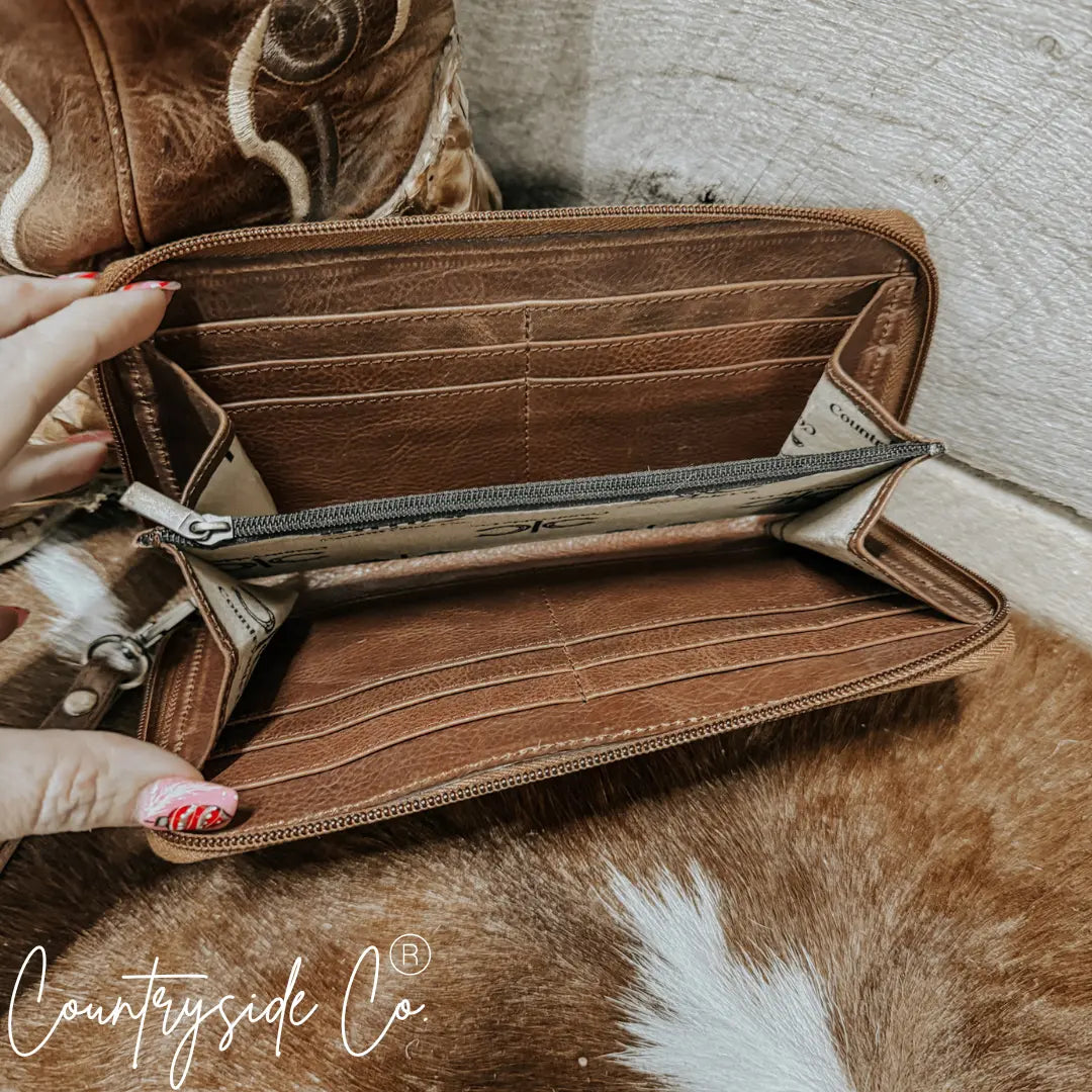 Stockdale Checkered Cowhide Wallet Countryside Co.