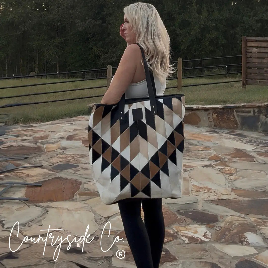 Cora Cowhide Weekender Travel Bag Countryside Co.