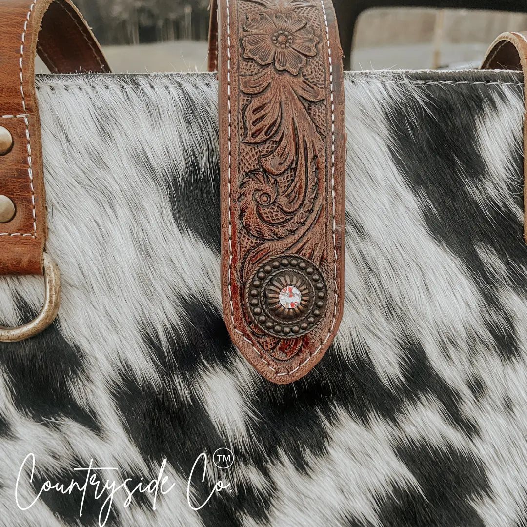 Darby Cowhide Carry All Overnight Bag Countryside Co.