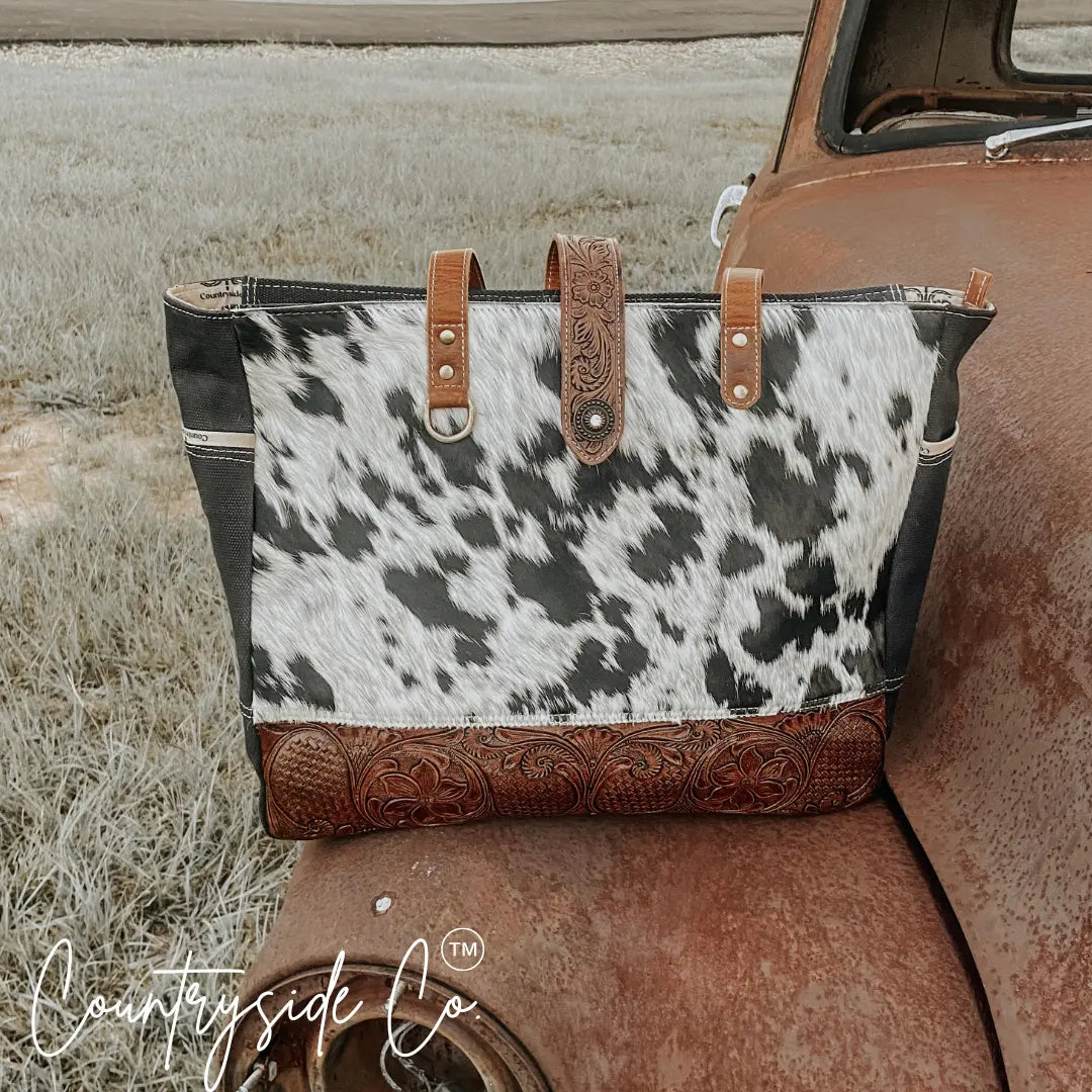 Darby Cowhide Carry All Overnight Bag Countryside Co.