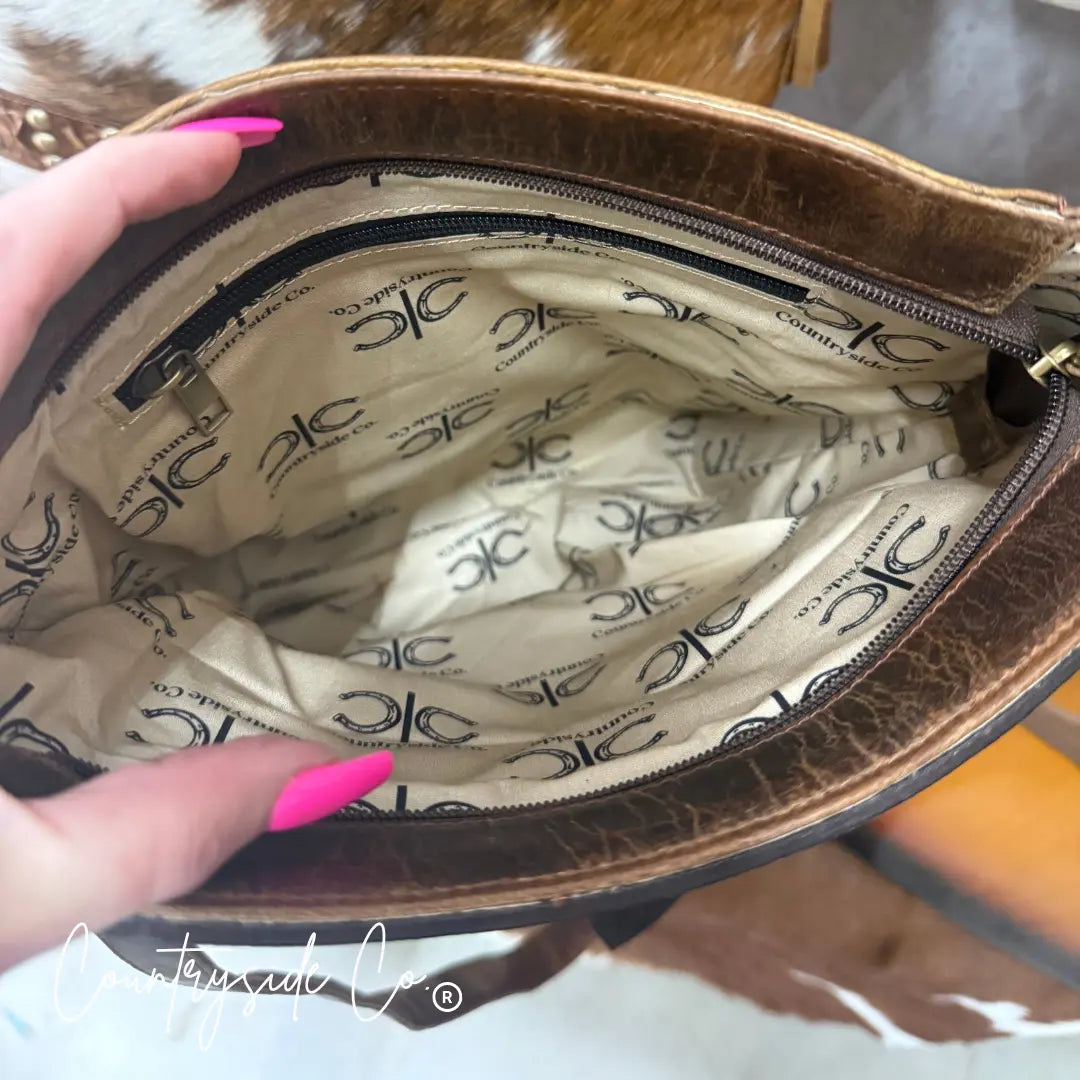 Bronco Bolt Tooled Leather Handbag Countryside Co.